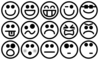 Grayscale Smiley Set Clip Art